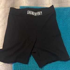Savage X Fenty Black Ribbed Bike Shorts